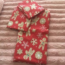 Double  Duvet Set Xmas Gingerbread Men And Snowflake Design From Next Nwot