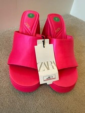 NWT Zara Pink Satin Platform