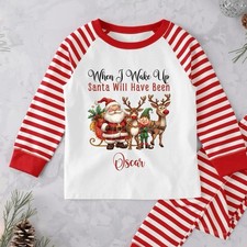 Children’s PJs Santa and Name Personalised Christmas