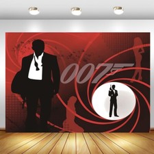James Bond 007 Backdrop Boys Happy Birthday Party Photo Background Banner Prop