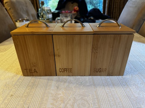 Bamboo wooden tea coffee - , sugar