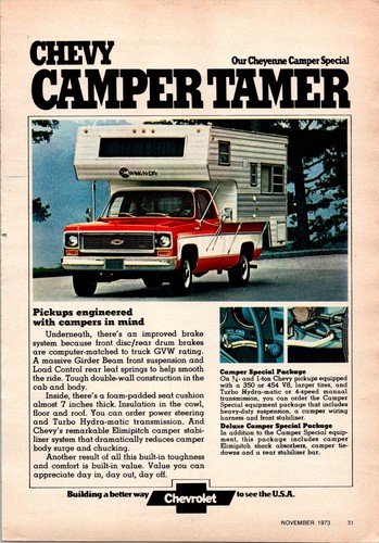 Chevy camper tamer pickup - chevy,