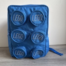 Lego Brick 12" Backpack 6 Stud Pocket School Bag Blue Official Lego