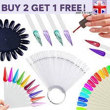 Nail Swatch Sticks Display Fan Clear Pink Black White Sample Pop Sticks Art Tips