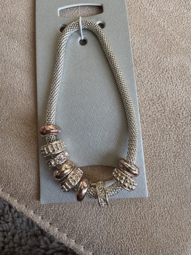 Silvertone bracelet and - m&s,