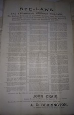Genuine Ardrossan Harbour  Company Bye- laws and Regulations Sealed May 1895
