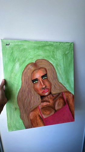 Original acrylic portrait - original,