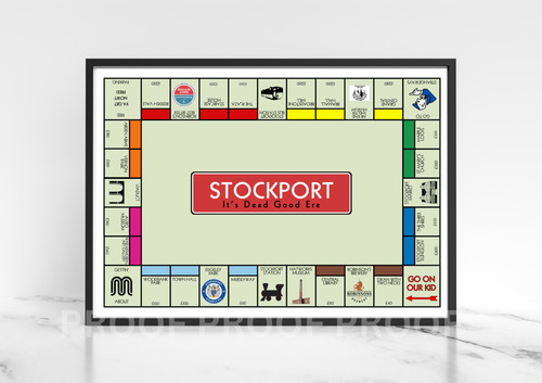 Stockport monopoly print - monopoly, a5