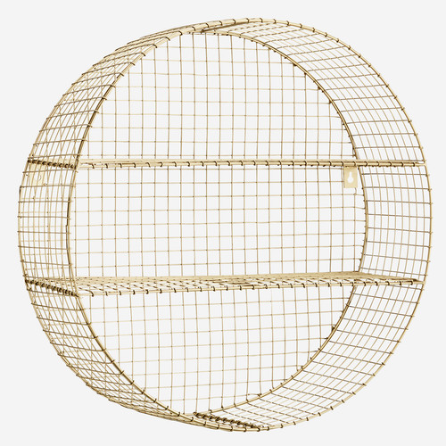 Gold wire round shelf circle - shelf,