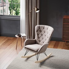 High Back Rocking Chair with Soft Cushion, Stylish Design & Easy Relaxation