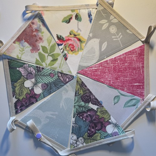 Handmade oilcloth bunting - handmade,