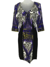 ETRO MADE IN ITALY Ladies UK12 Multicoloured Paisley Zip Back Dress Pre-Loved 