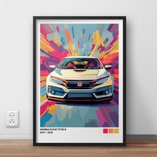 Honda Civic Type R Print - White - Car Poster - Cool Car Print - Iconic Car
