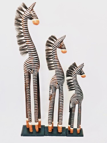 Wooden zebra ornament - ornament, statue