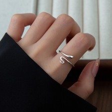 Beautiful Silver Snake Adjustable Ring 925 Sterling Silver Women Girls Jewellery