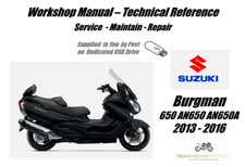 Suzuki Burgman 650 AN650 AN650A  Service Repair Workshop Manual USB 2013-2016