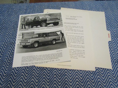 1985 dodge ramcharger press - dodge,