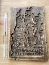 Antique Speculaas Wooden Board Cookie Mold