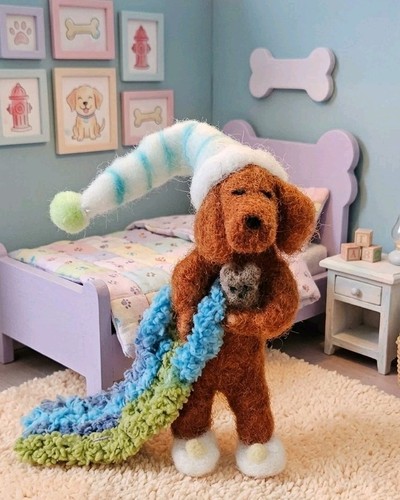 Needle felted dog wool figure - felted,