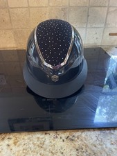 Charles Owen Navy Glitter Kylo Riding Hat. Wide Peak. Medium With MIPS