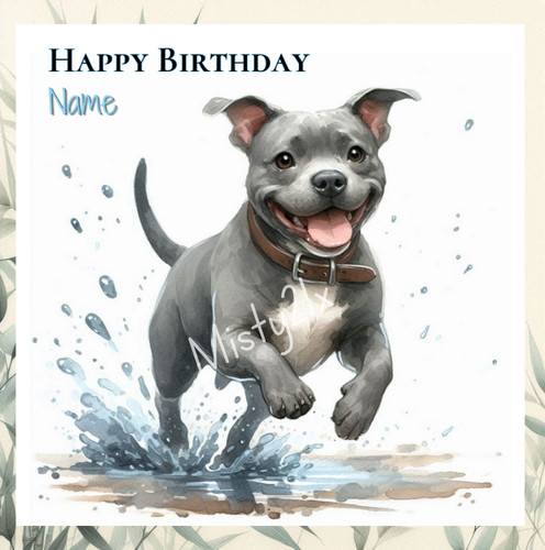 Personalised staffy dog - personalised,