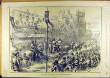 Original Old Antique Print