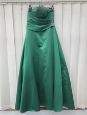 Emerald Green Strapless Lace-Up Ball Gown Prom Dress Size 14
