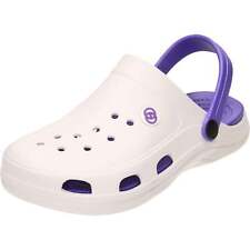 Ladies Nursing Garden Clogs Mule Sandals White Purple Beach Shoes Slip On Flats
