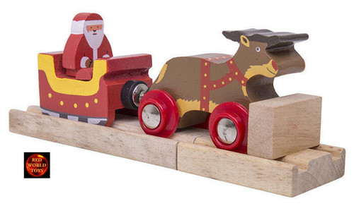 Santa with sleigh - santa, reindeer