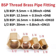 2PCS 1/8  1/4  3/8  1/2  BSP Female Thread Brass Hex Joint Pipe  Quick Coupler