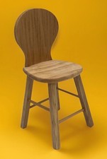 Dolls house furniture tall chair pine bar or breakfast stool x one 1/12th Scale