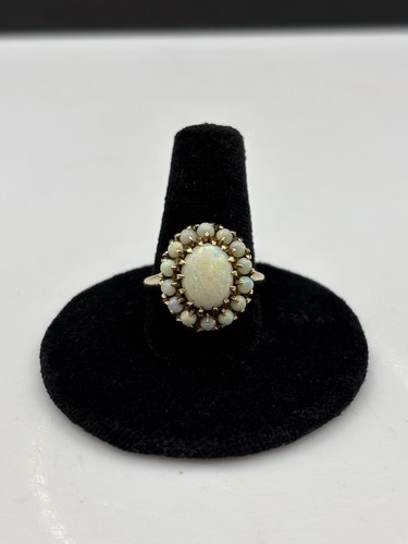 Vintage 10k yellow gold opal - vintage,