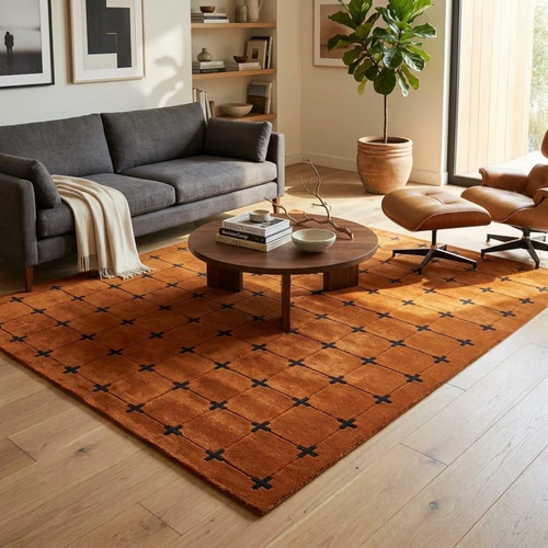 Handmade tufted wool rug - handmade,