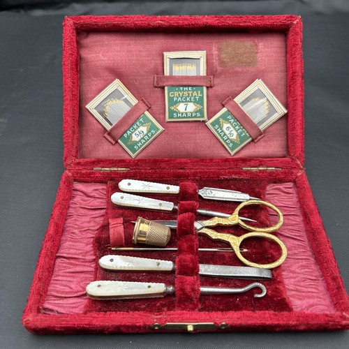 Antique grooming sewing kit - grooming,