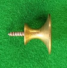 Small solid brass cupboard knob plain pull shallow domed drawer antique repair