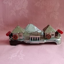 (C12) CRUET salt & pepper vintage unusual collectable MOUNT FUJI CONDIMENT TRAY
