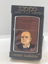 Zippo lighter Winston Churchill Design. Boxed Sparking 1990