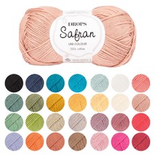 DROPS Safran Yarn Baby Wool 4Ply 100% Egyptian Cotton Knitting Crochet 160m 50g
