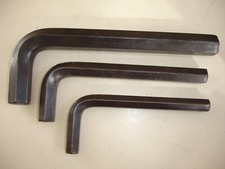 3x Large Vintage Allen Key, L-Handle, Hex, size 19mm / 9/16" / 12mm. (F