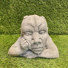 Concrete Gargoyle Resting Statue Outdoor Garden Ornament Lawn Sculpture