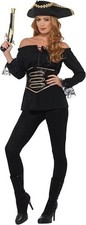 Ladies Black Deluxe Pirate