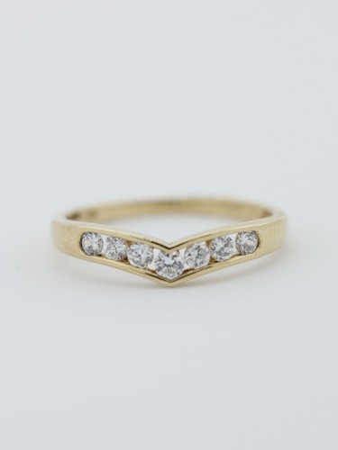 Gold wishbone band ring 9ct - gold,