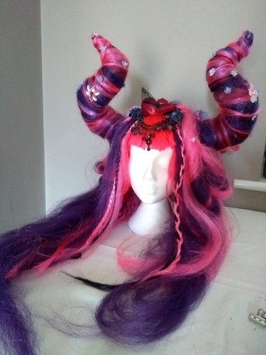 Cosplay wig geisha horned - cosplay,