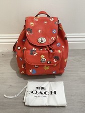 Mini Red Leather Backpack