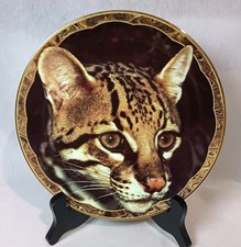 Royal Doulton 'Princely Ocelot' Photo Plate 1996 by Barry Peters With COA
