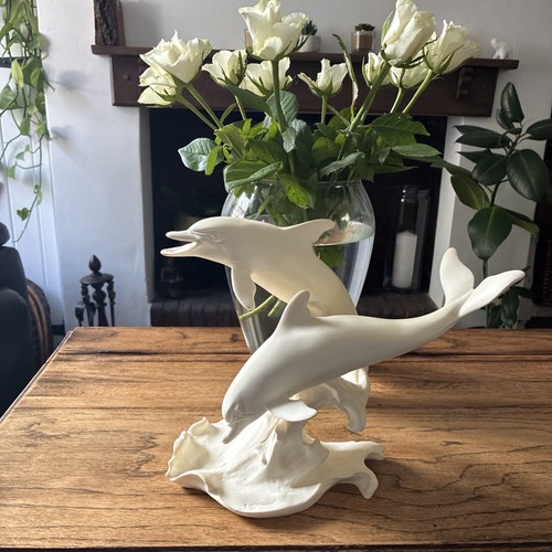 Handmade alabaster dolphins - handmade,