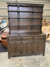 Vintage Ercol Brown Wooden Dresser Kitchen Unit Sideboard Cupboard Drawers Shelf