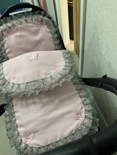 Babies Pink And Grey Pram Set