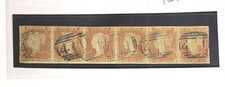 Sg8 1d Penny Red Stamps Strip