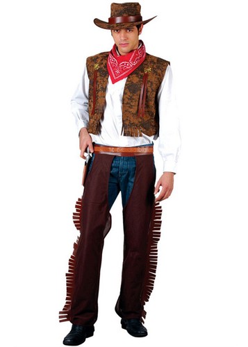 Adult mens western brown - mens,